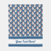 Retro Sinterklaas Rood Wit en Blauw Kerstmis Fleece Deken (Voorkant)