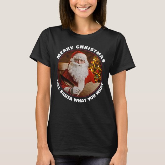 Retro Sinterklaas Vrolijk Kerstfeest Custom T-shirt (Voorkant)