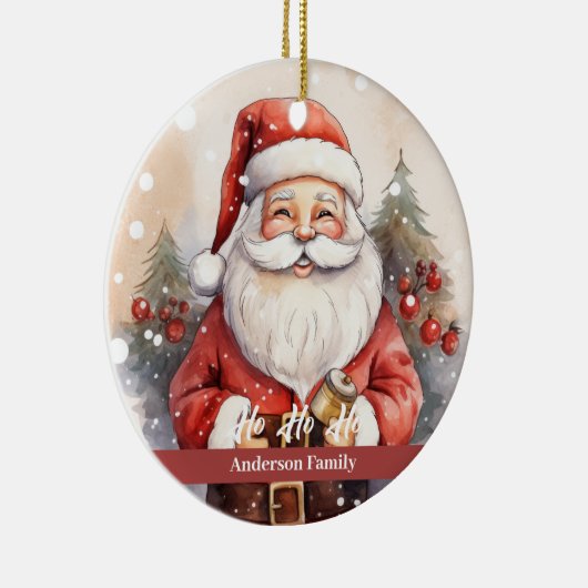 retro sinterklaas Waterverf Illustratie Keramisch Ornament (Rechts)