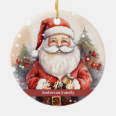  retro sinterklaas Waterverf Illustratie Keramisch Ornament (Achterkant)