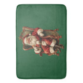 Retro Sinterklaas Zittend in een stoel Kerstmis Badmat (Voorkant Verticaal)