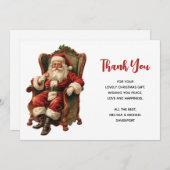 Retro Sinterklaas Zittend in een stoel Kerstmis Bedankkaart (Voorkant / Achterkant)