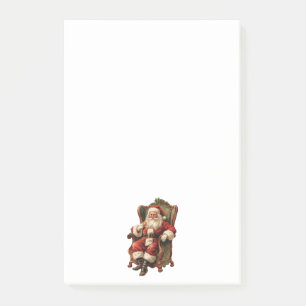 Retro Sinterklaas Zittend in een stoel Kerstmis Post-it® Notes