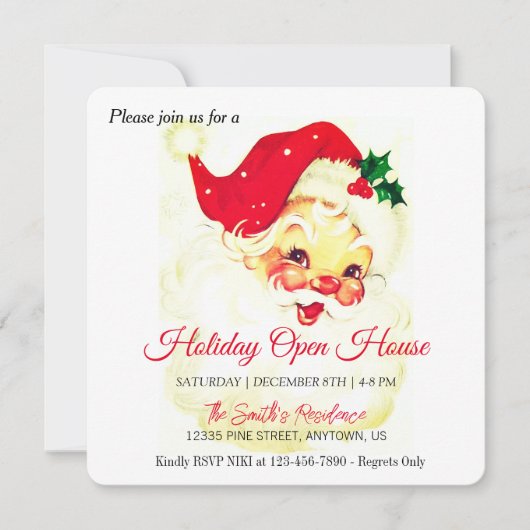 Retro Sinterklaasviering, Open Huis Feestdagenkaart (Voorkant)