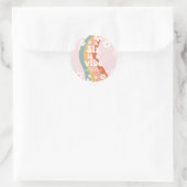 Retro Six is een Vibe Rainbow Daisy 6e verjaardag Ronde Sticker (Tas)