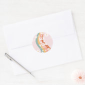 Retro Six is een Vibe Rainbow Daisy 6e verjaardag Ronde Sticker (Envelop)