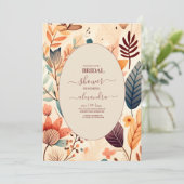 Retro  Sixties Terracotta Bridal Kaart (Staand voorkant)