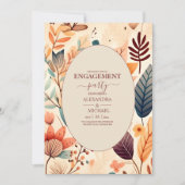 Retro  Sixties Terracotta Verloving Kaart (Voorkant)