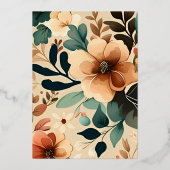 Retro  Sixties Terracotta Wedding Folie Uitnodiging (Achterkant)