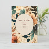 Retro Sixties Terracotta Wedding Save The Date (Staand voorkant)