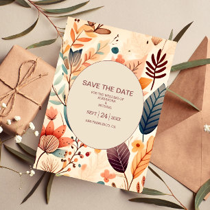 Retro  Sixties Terracotta Wedding Save The Date