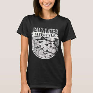 Retro Sjaal Zonnebril Design voor Vis Moeders T-shirt