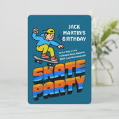 Retro Skateboard Birthday Invitation (Debout devant)