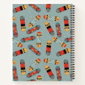 Retro Skateboard Blauw Cool Aangepaste Naam Notitieboek (Achterkant)