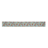 Retro Skateboard Blauw Koel Patroon Lint (Voorkant)