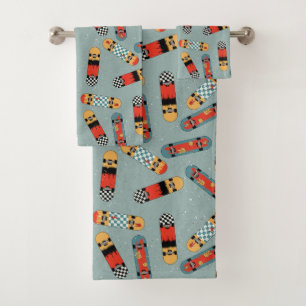 Retro Skateboard Blue Cool Motif sans couture