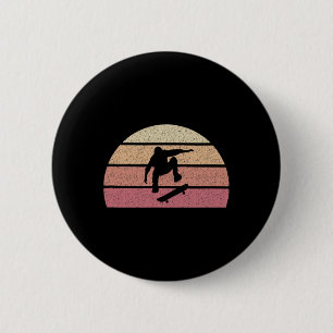 Retro Skateboard Design  Ronde Button 5,7 Cm