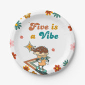 Retro skateboard FIVE is een Vibe 5e verjaardag Papieren Bordje (Voorkant)