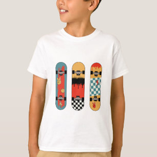 Retro Skateboard Kleurrijke Koele Kinderen T-shirt