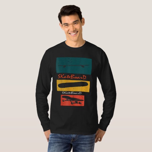 Retro Skateboard Men For  Skateboarding Skateboard T-shirt (Voorkant volledig)
