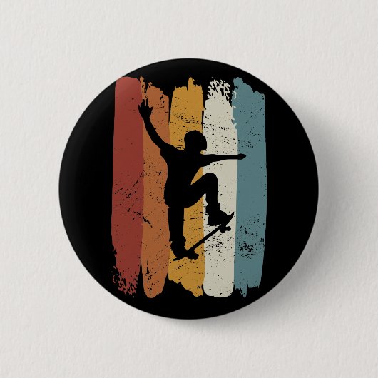 Retro  skateboard ronde button 5,7 cm (Voorkant)