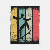 Retro Skateboard Skater Skateboarding Skateboarder Fleece Deken (Voorkant)