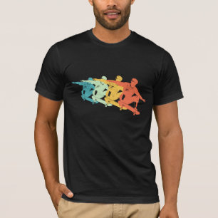Retro Skateboard Spring Colorful Skateette Silhoue T-shirt
