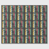 Retro Skateboard springen Silhouette Cadeaupapier (Vlak)