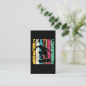 Retro Skateboard springen Silhouette Visitekaartje (Staand voorkant)