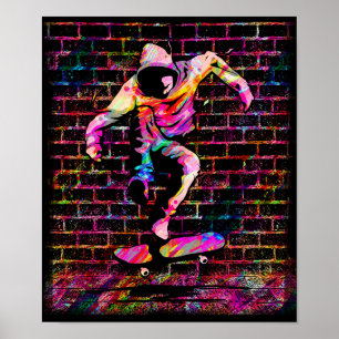 Retro Skater - Skateboarder -  skateboard Poster
