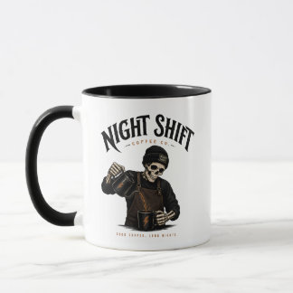Retro Skelet Barista Nachtploeg Coffee Co Mok