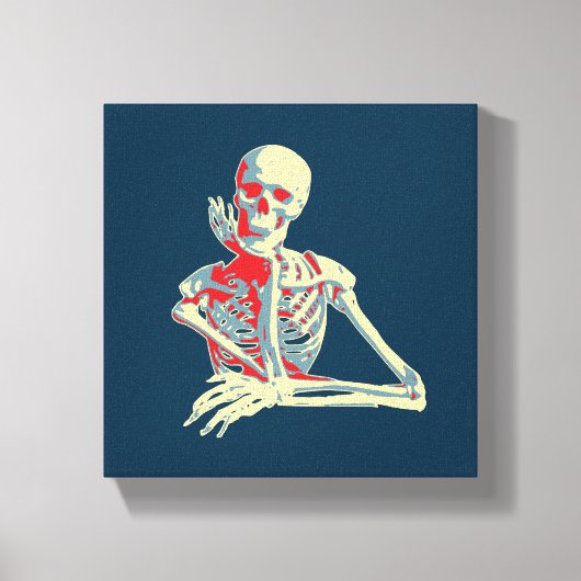 retro skelet canvas afdruk (Voorkant)