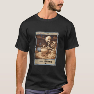 Retro Skelet De Potter Tarot Kaart Halloween Pot T-shirt