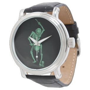 Retro Skeletal drummer Horloge