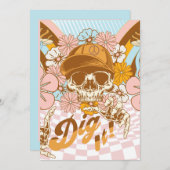 Retro Skeleton Botanische Florals Kaart (Voorkant / Achterkant)