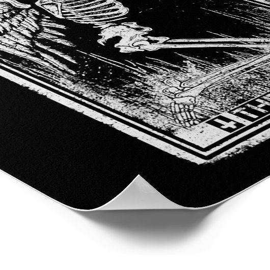 Retro Skeleton Kneeling Sinner Tarot Card WICC Poster (Hoek)