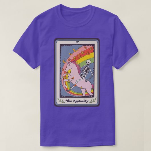 Retro Skeleton Ridt de Audacity Tarot CD T-shirt (Design voorkant)