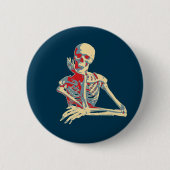 Retro Skeleton Ronde Button 5,7 Cm (Voorkant)