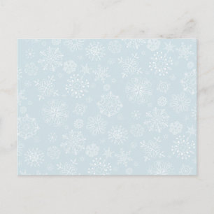 Retro Sketch, bevroren Snowflakes op ijsblauw Briefkaart