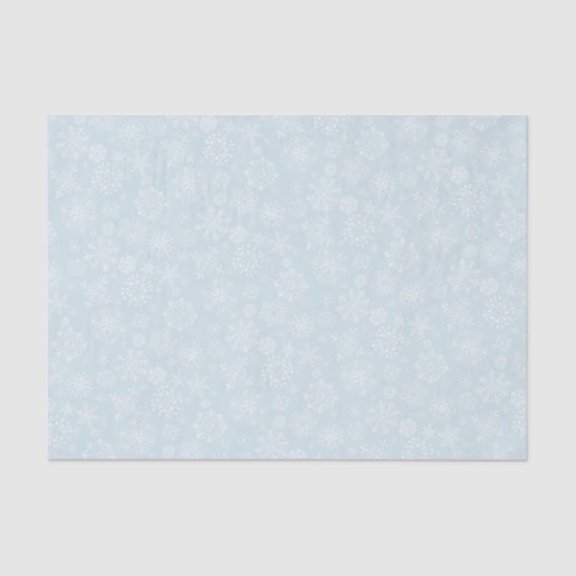 Retro Sketch, bevroren Snowflakes op ijsblauw Tissuepapier (Voorkant)