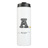 Retro Sketch Monogram Letter A, Thermal Tumbler Thermosbeker (Voorkant)