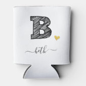 Retro Sketch Monogram Letter B, Koelbox Blikjeskoeler (Voorkant)
