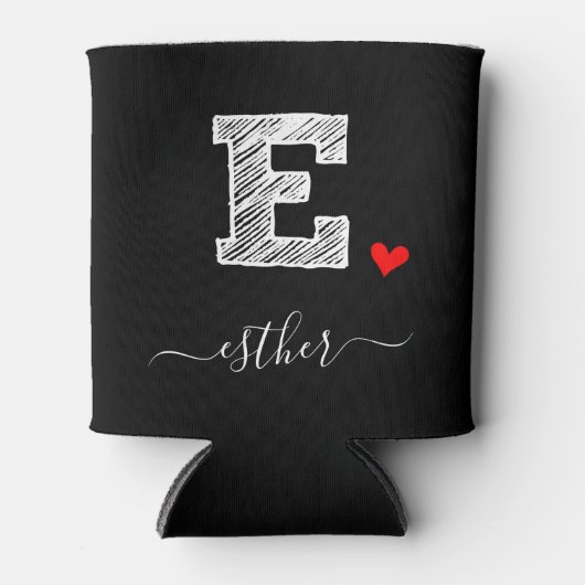 Retro Sketch Monogram Letter E, Koelbox Blikjeskoeler (Voorkant)