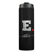 Retro Sketch Monogram Letter E, Thermal Tumbler Thermosbeker (Voorkant)