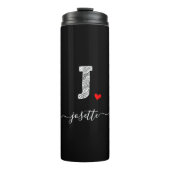 Retro Sketch Monogram Letter J, Thermal Tumbler Thermosbeker (Voorkant)