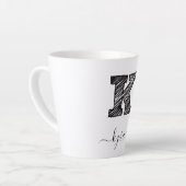 Retro Sketch Monogram Letter K, Latte Mok (Linkerhoek)