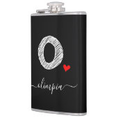 Retro Sketch Monogram Letter O, kolf Heupfles (Links)