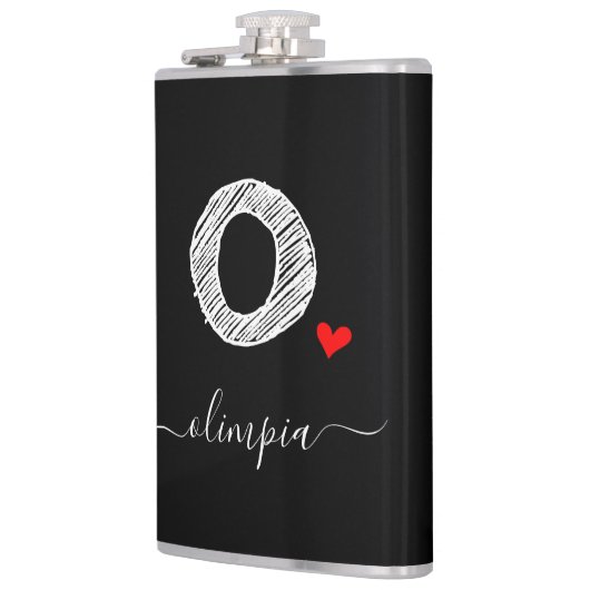 Retro Sketch Monogram Letter O, kolf Heupfles (Links)