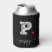 Retro Sketch Monogram Letter P, Koelbox Blikjeskoeler (Blikje Voorkant)