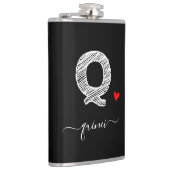 Retro Sketch Monogram Letter Q, Kolf Heupfles (Rechts)